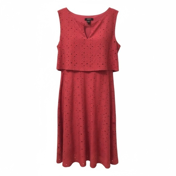 Alfani Dresses & Skirts - Alfani Petite Red Tiered Pleated Midi Dress  Cocktail Sz 4P. EUC AC